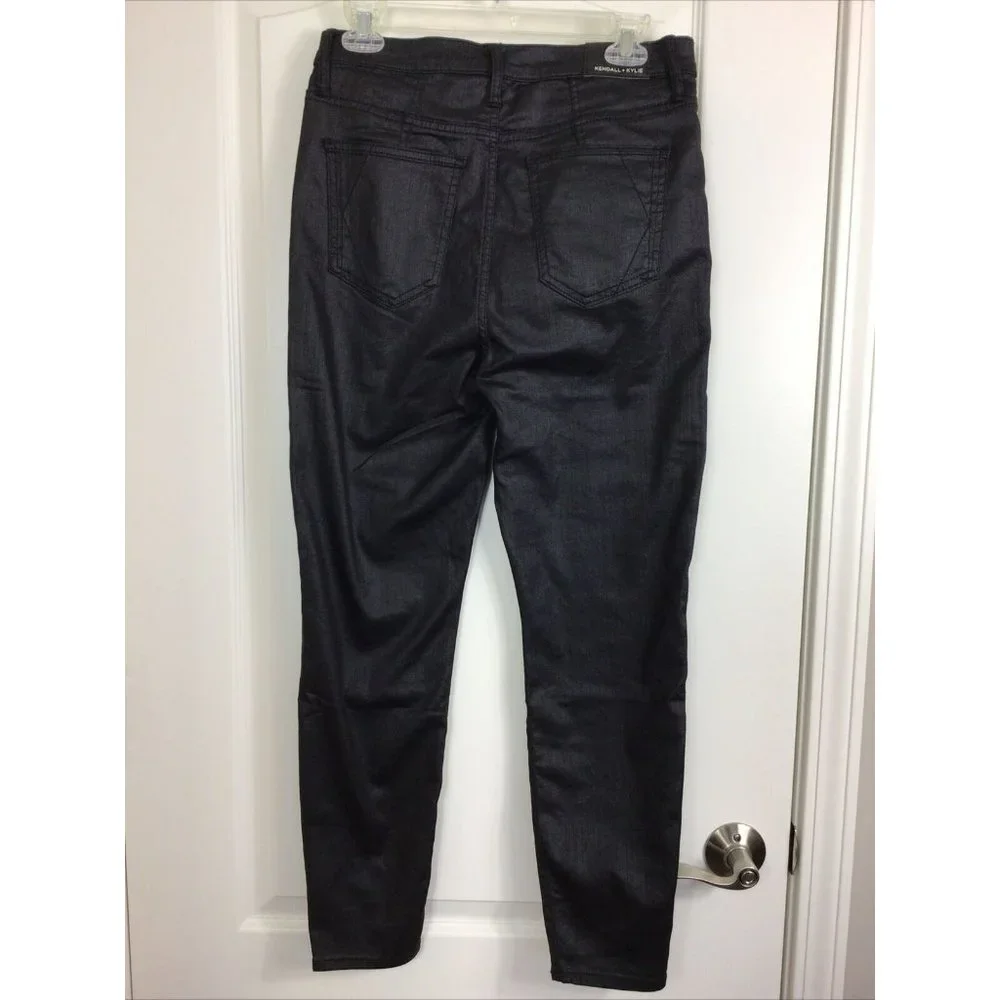 Kendall + Kylie Coated Black Kontour High Rise Pants, Sz 13/31 NWT - Picture 3 of 9